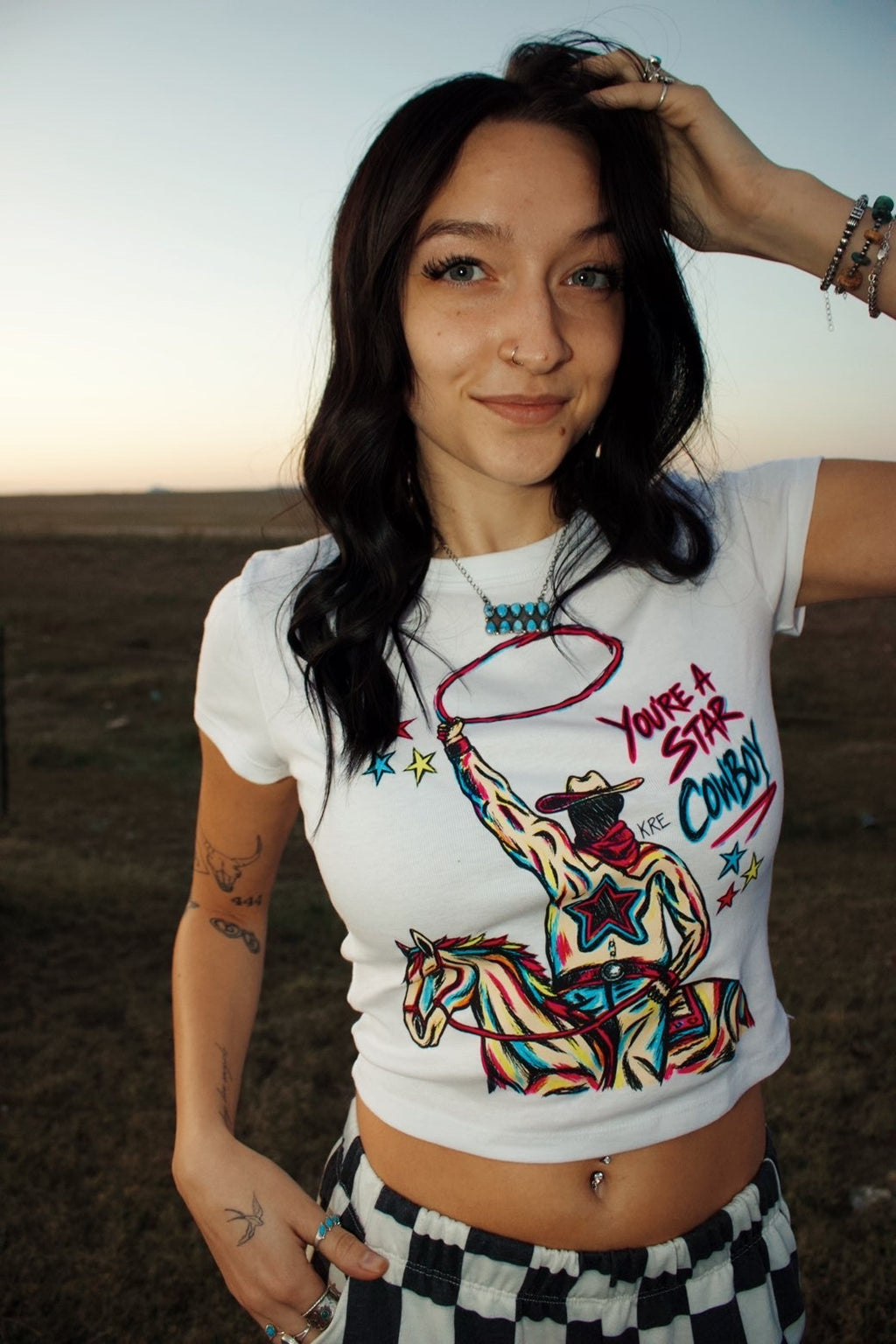 Star cowboy baby tee