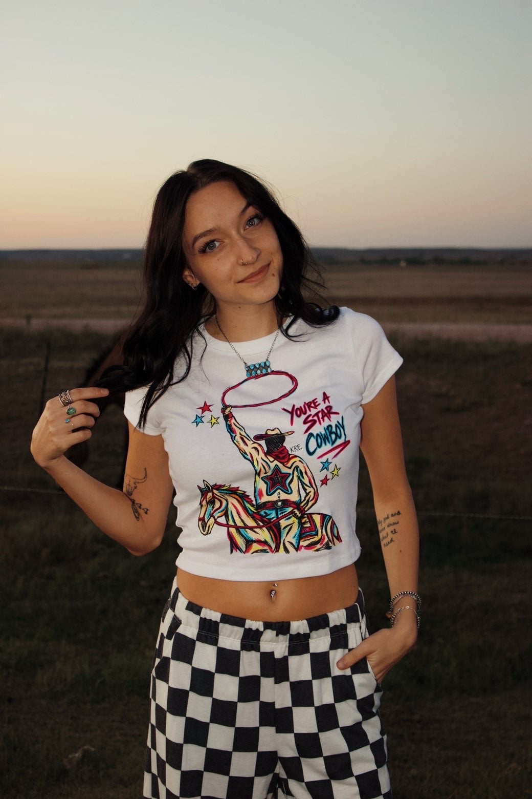 Star cowboy baby tee