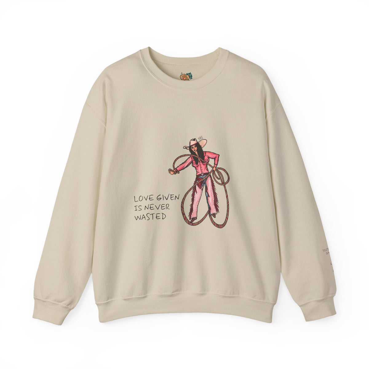 Love Given Is Never Wasted Crewneck- special heart
