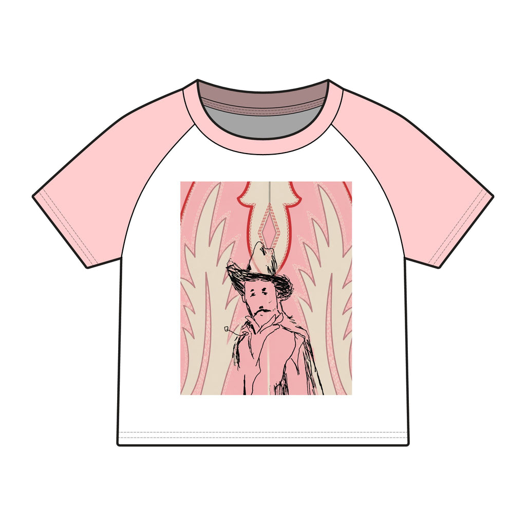 Distorted cowboy Women's Micro Rib Raglan Baby Tee