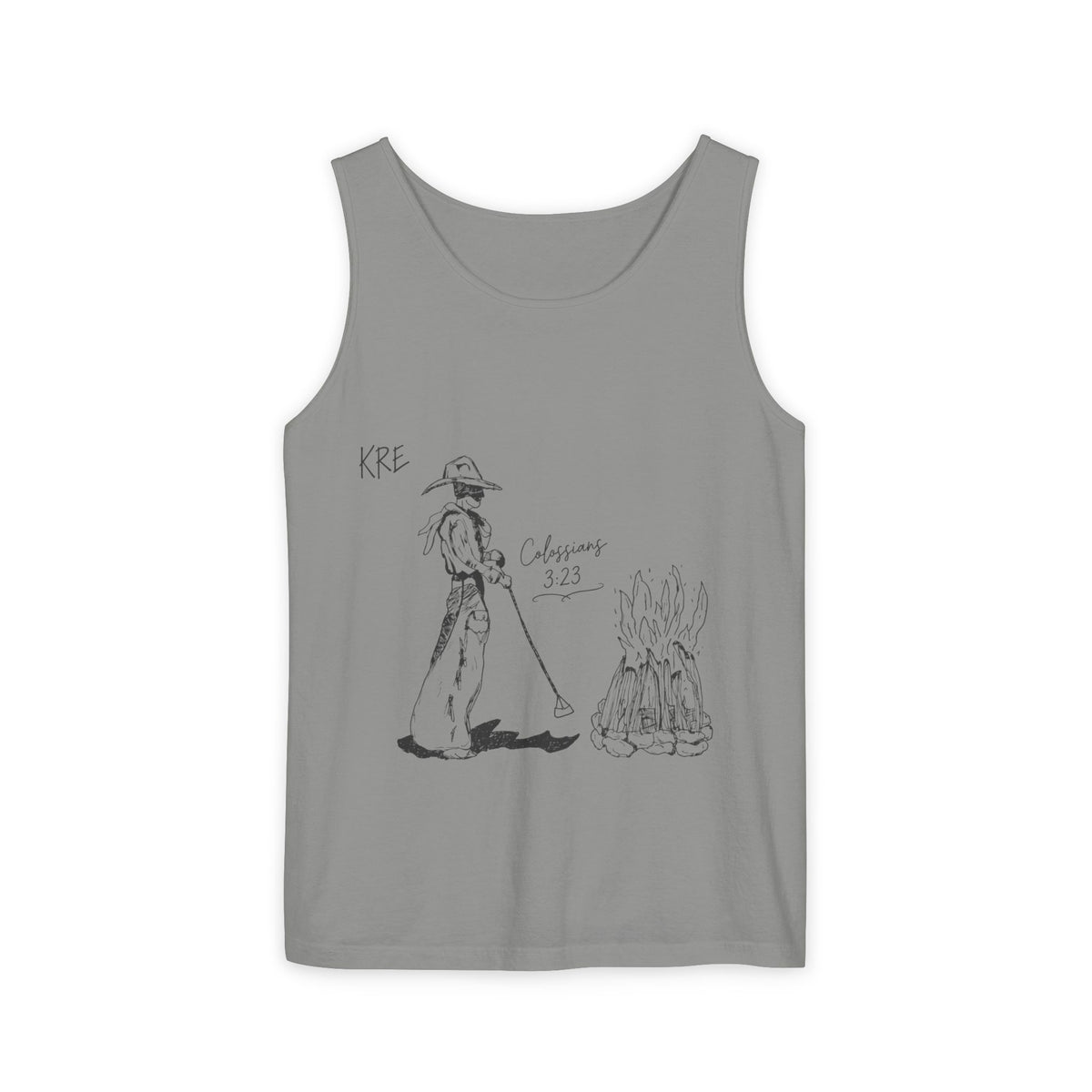 Cowboy bible verse Unisex Garment-Dyed Tank Top