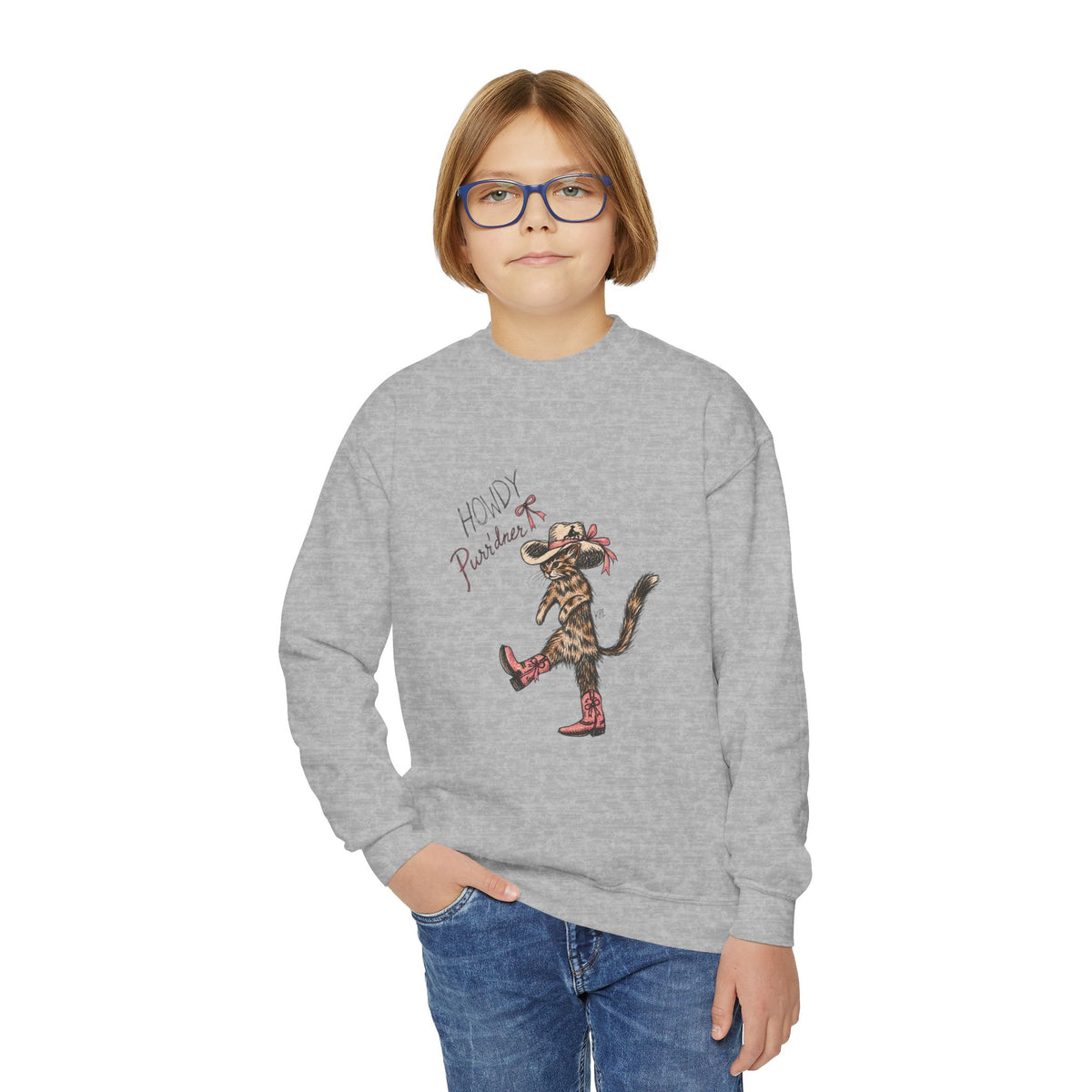 Howdy purr’dner crewneck girls