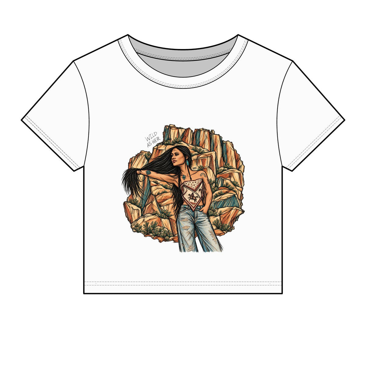 Wild as her micro rib baby tee