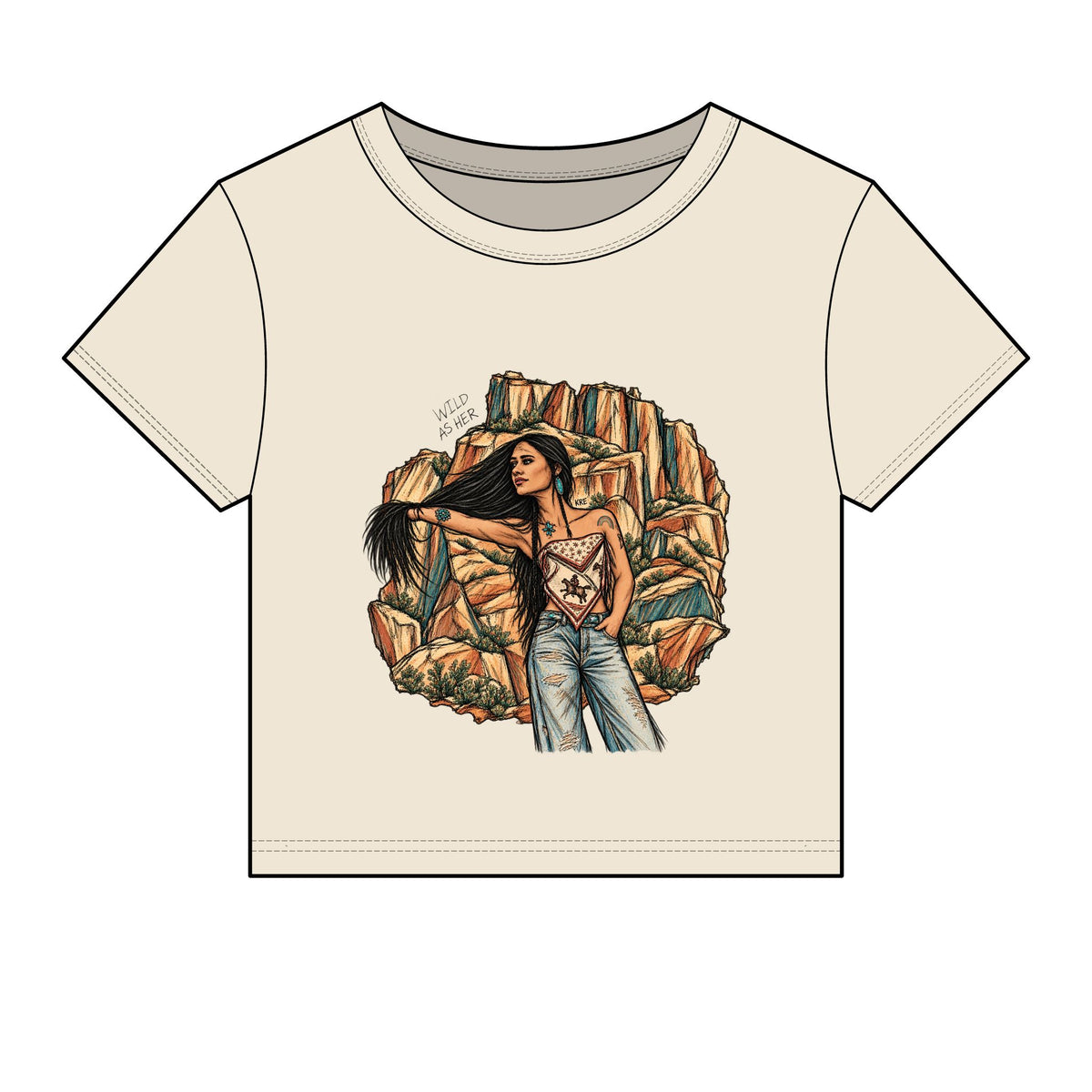 Wild as her micro rib baby tee