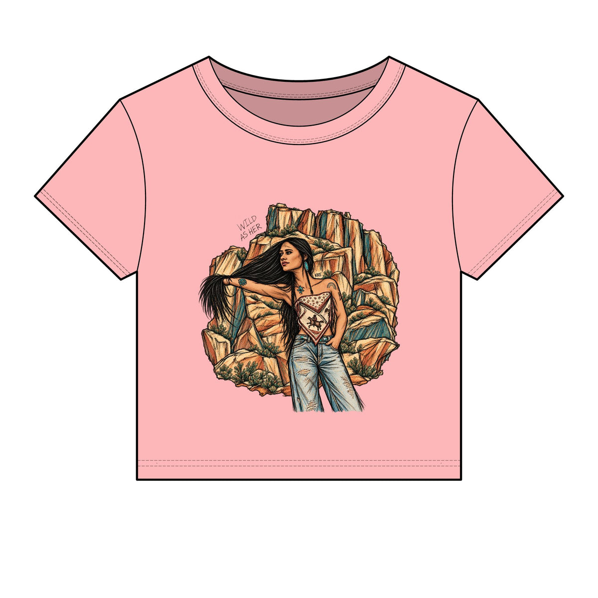 Wild as her micro rib baby tee
