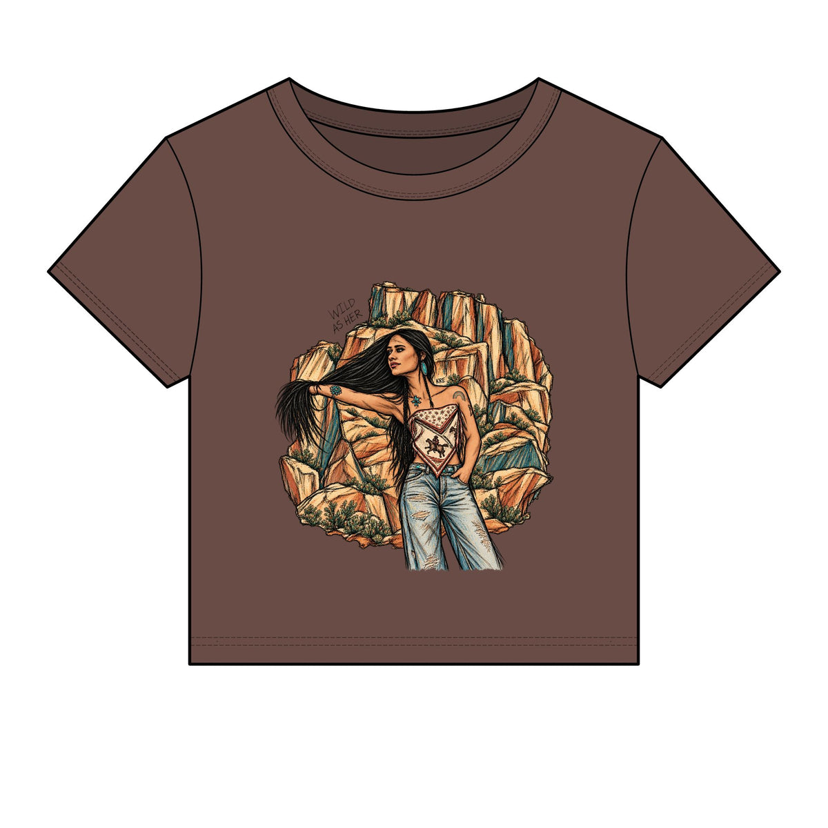 Wild as her micro rib baby tee