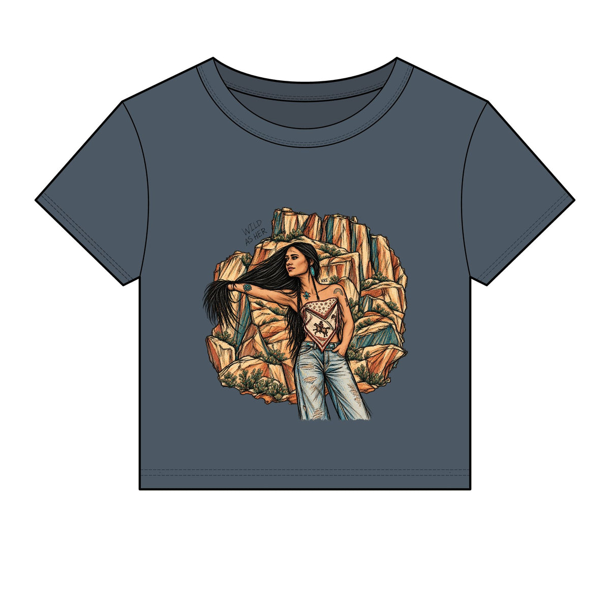 Wild as her micro rib baby tee