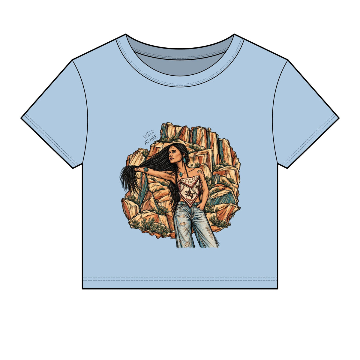Wild as her micro rib baby tee