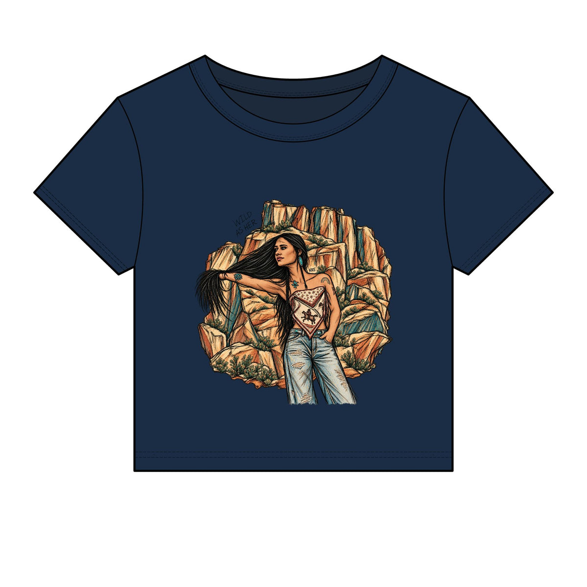 Wild as her micro rib baby tee
