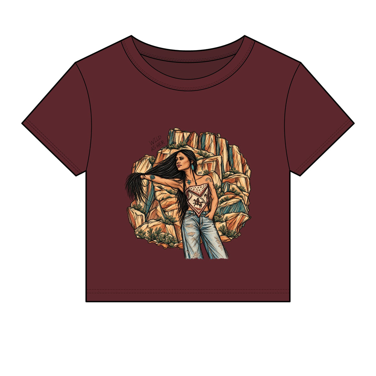 Wild as her micro rib baby tee