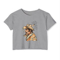 A cowboys word crop top