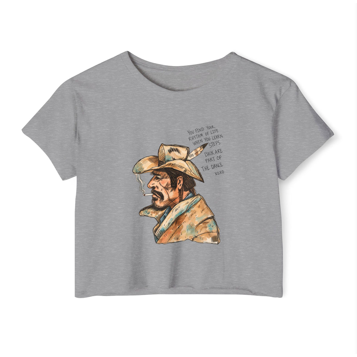 A cowboys word crop top