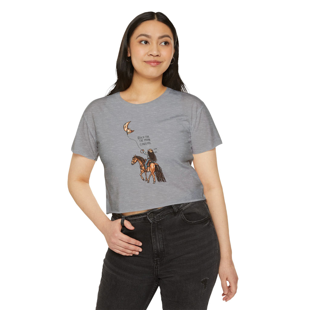 Reach for the moon cowgirl crop top
