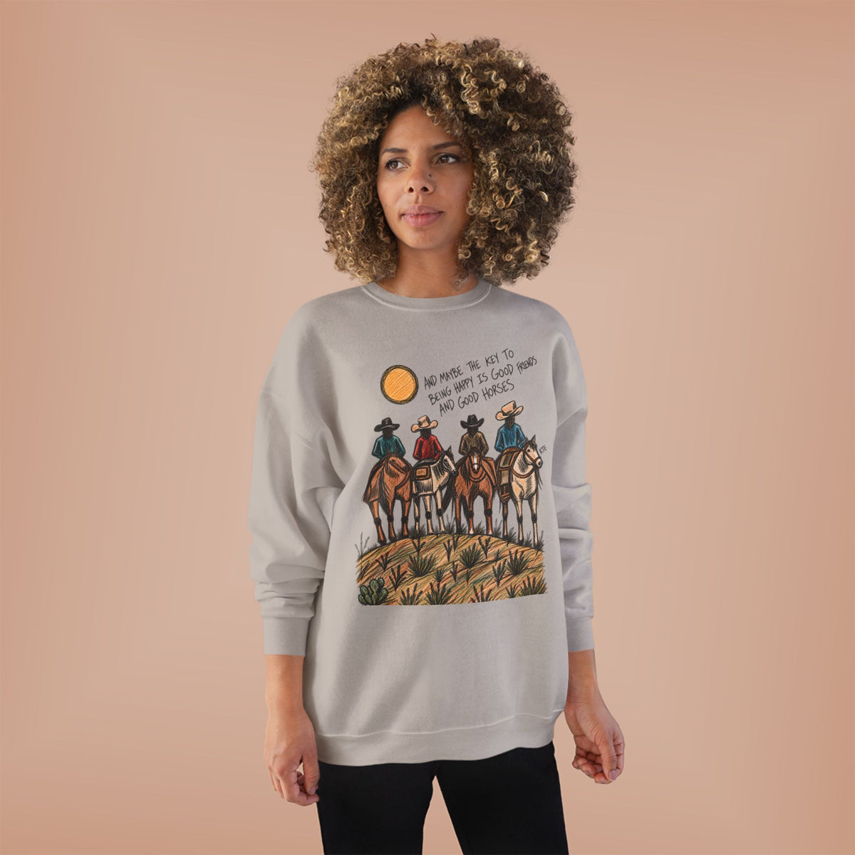 Good friends and good horses crewneck