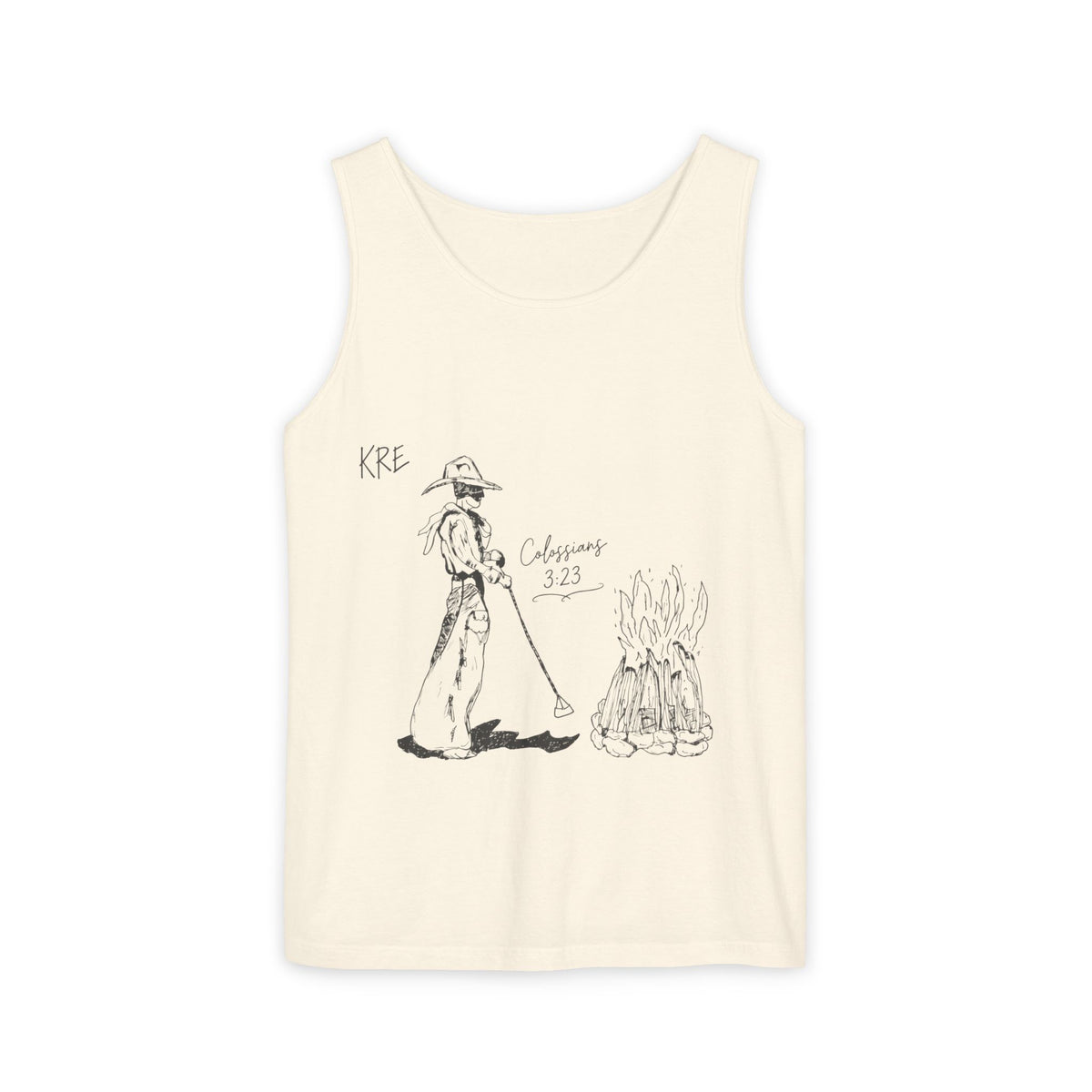 Cowboy bible verse Unisex Garment-Dyed Tank Top