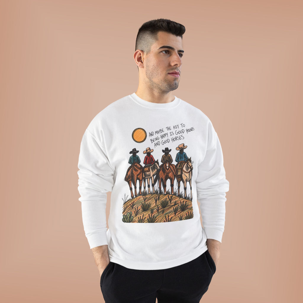 Good friends and good horses crewneck