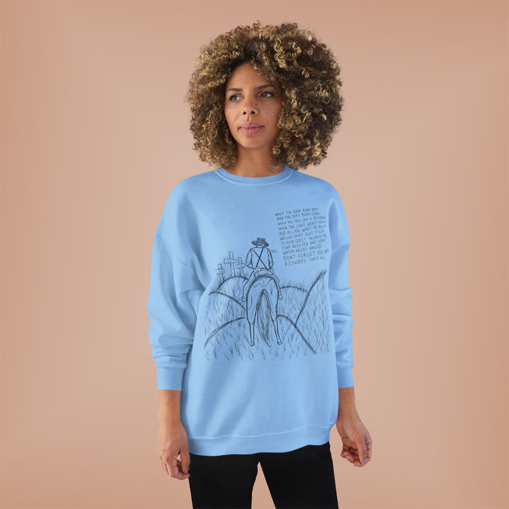 Cowboy that’s all poem crewneck