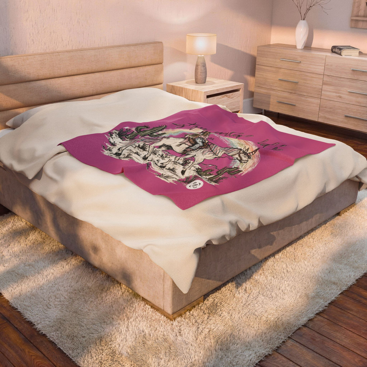 Stay wild child plush blanket