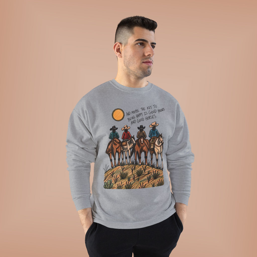Good friends and good horses crewneck