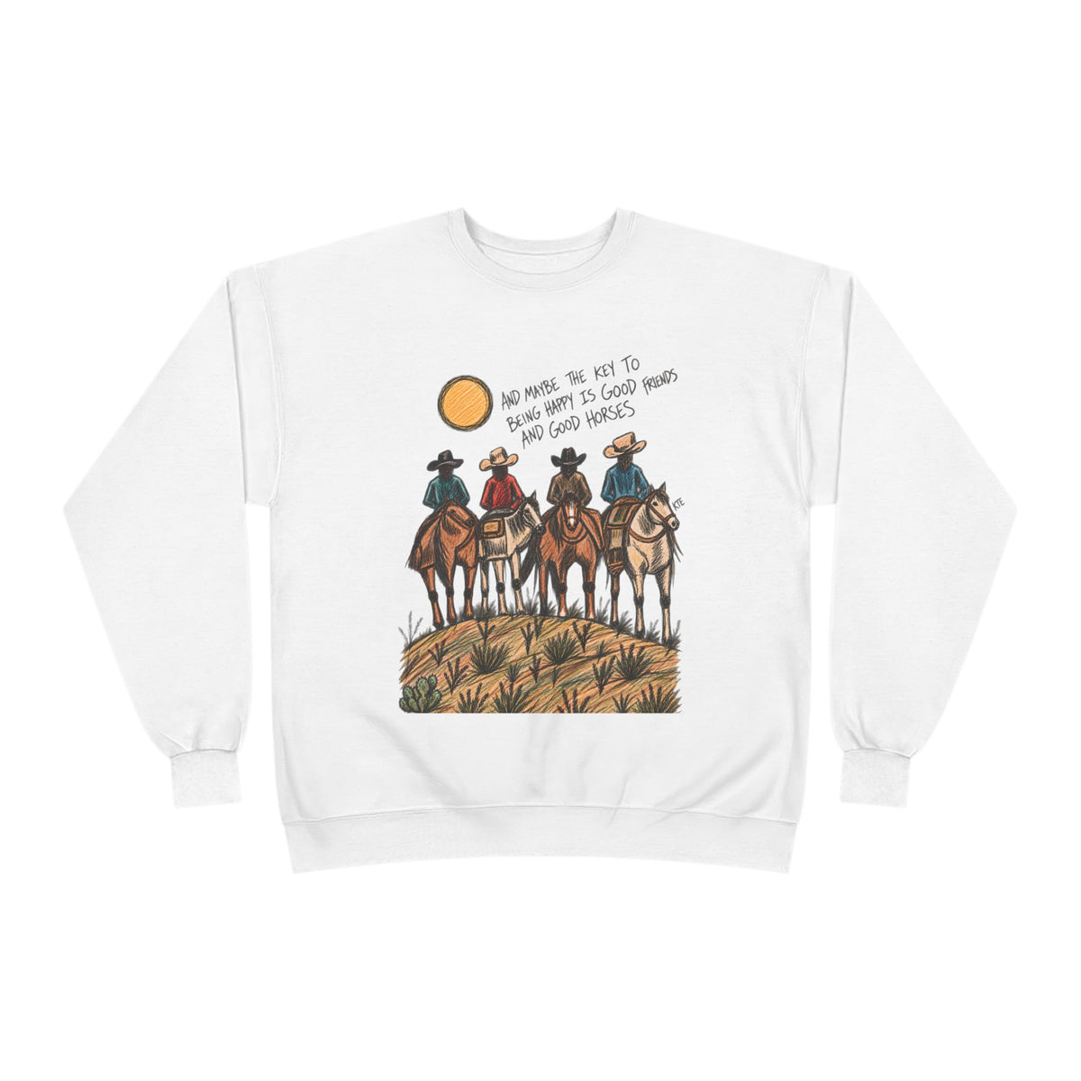 Good friends and good horses crewneck