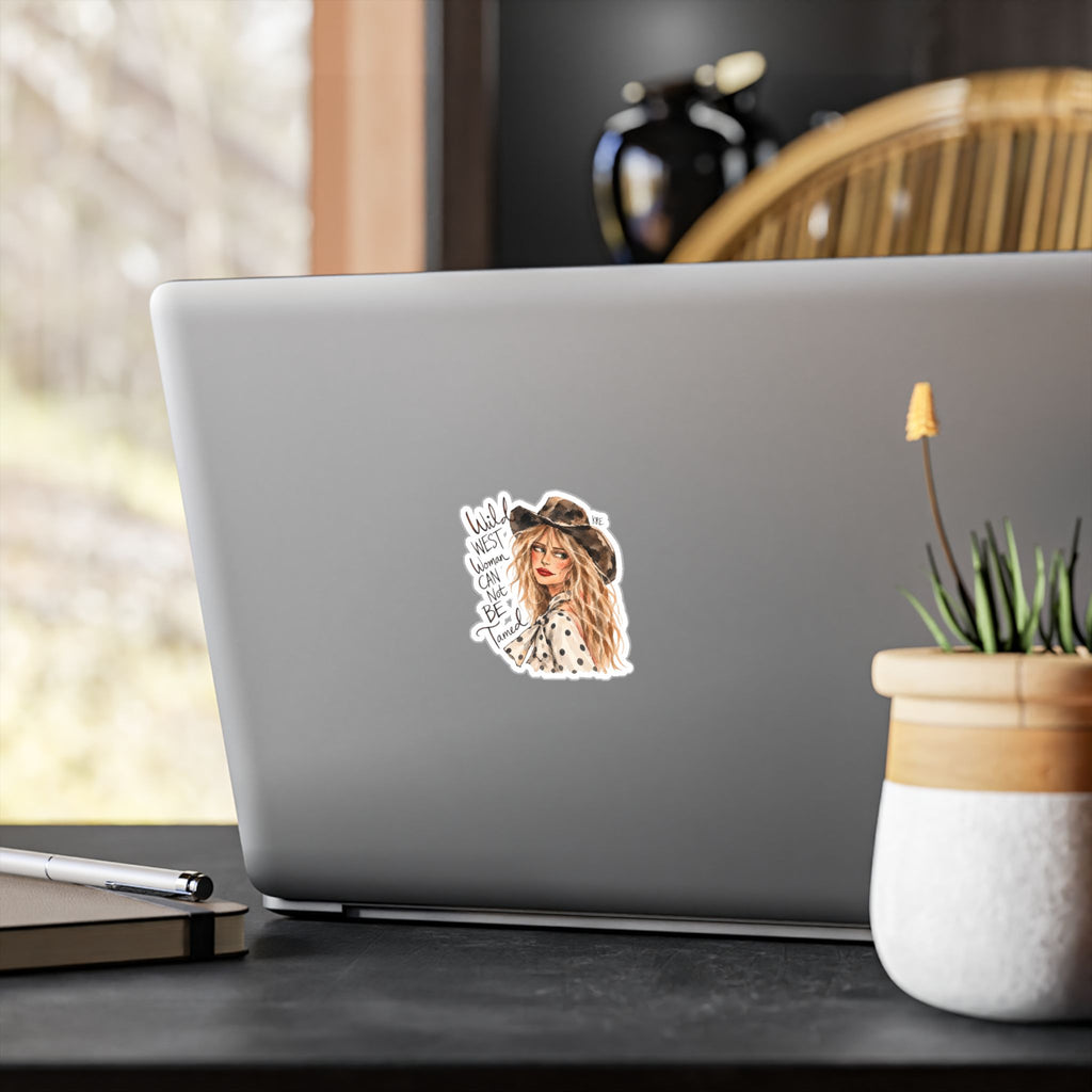 Wild West woman can not be tamed sticker