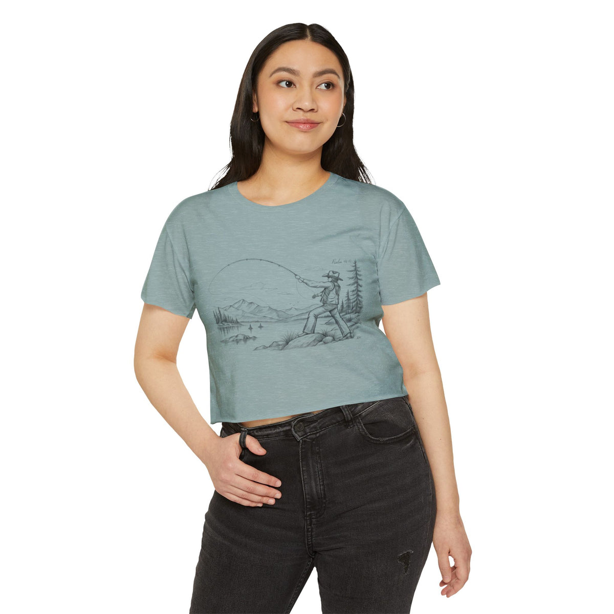 fishing in the dark crop top
