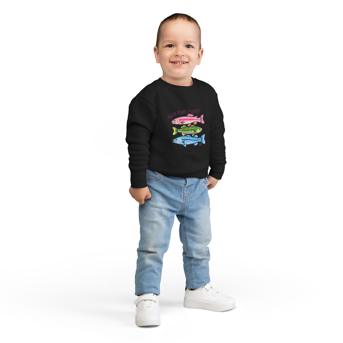 Here fishy fishy toddler crewneck