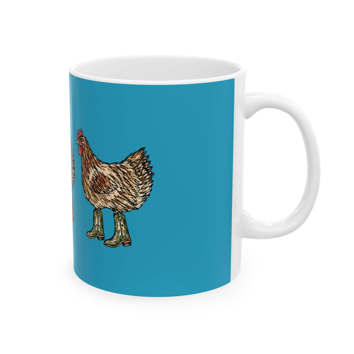 Cowboy chicken mug