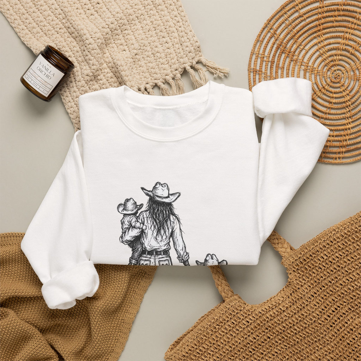 Mama and her cowboys Unisex Heavy Blend™ Crewneck Sweatshirt