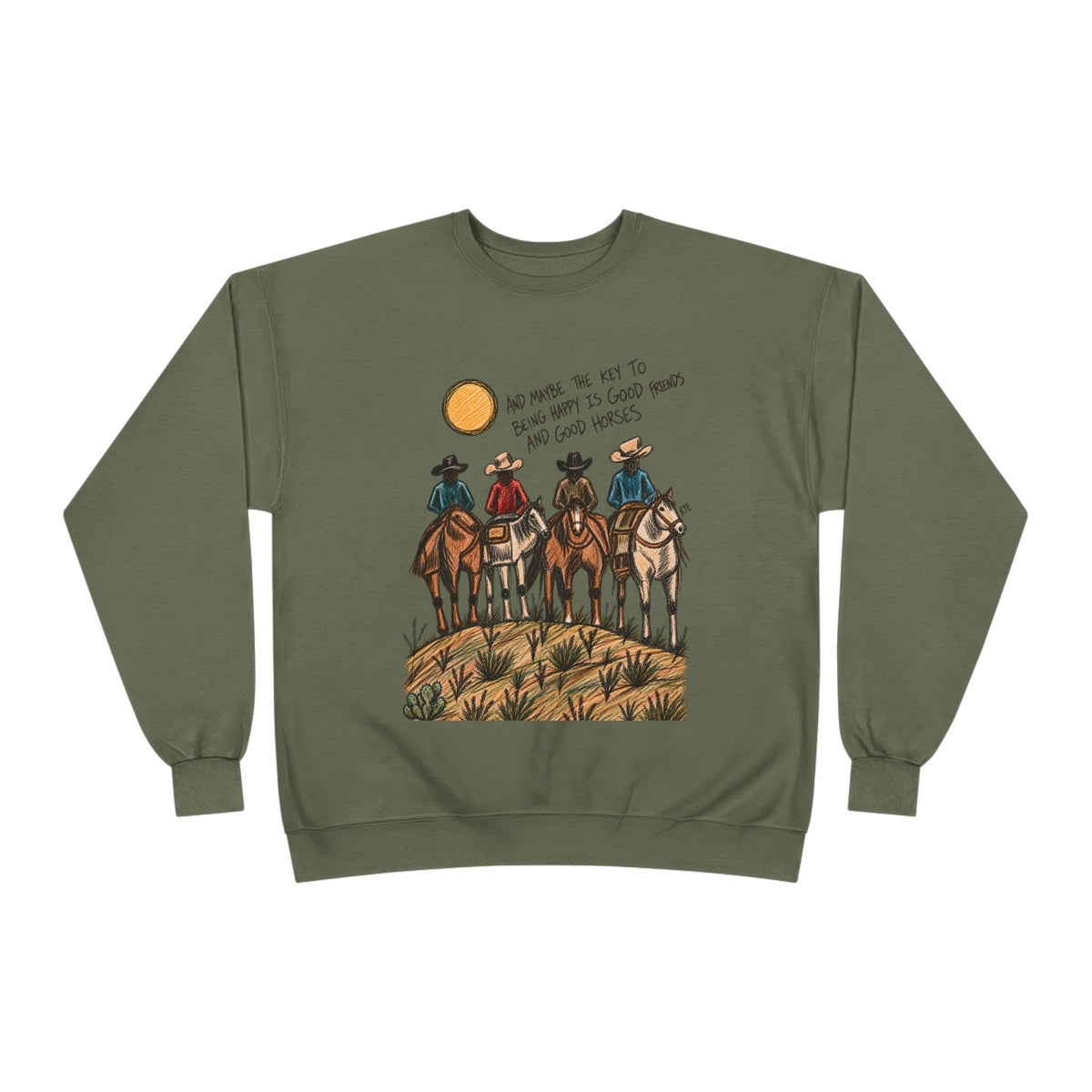 Good friends and good horses crewneck