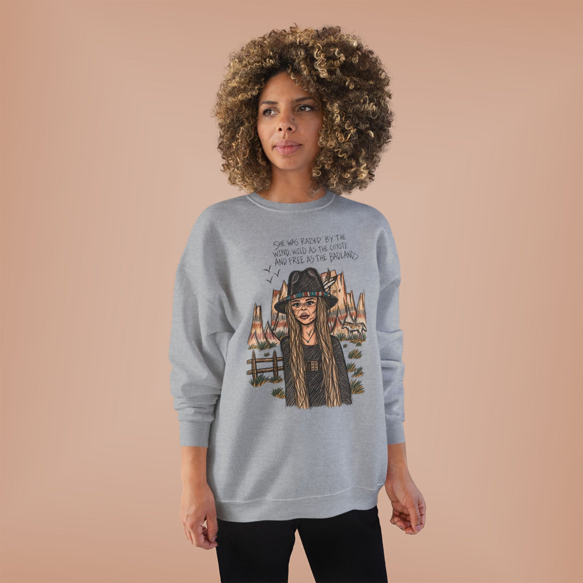 She was as free as the badlands crewneck