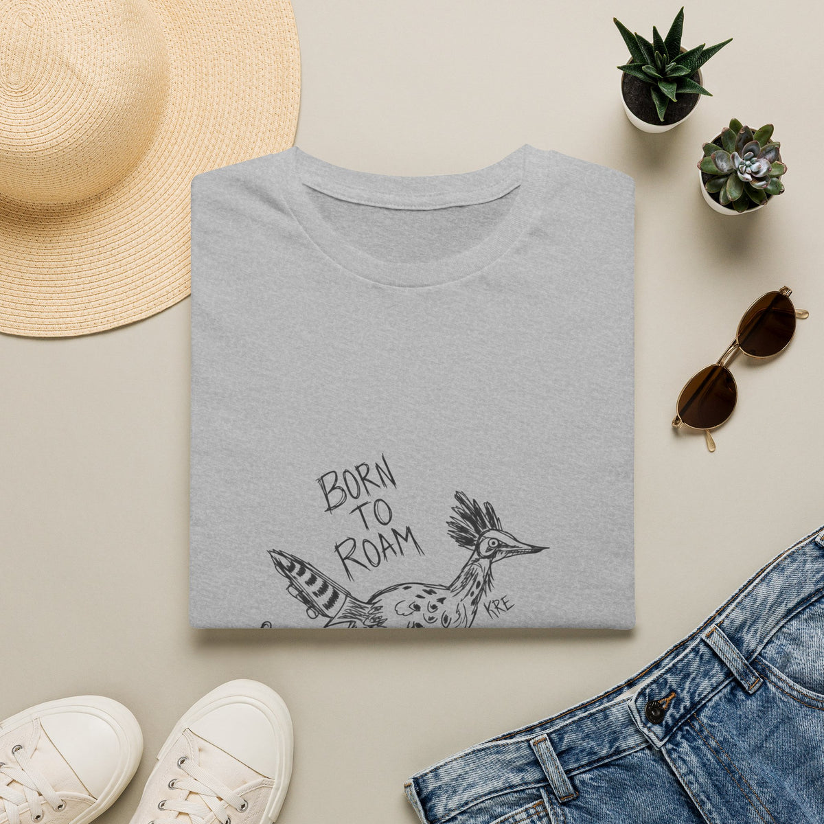 Born to roam roadrunner T-shirt with no color