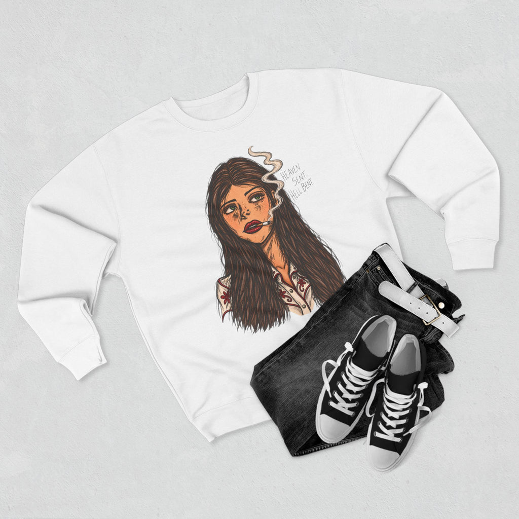 Heaven sent. Hell bound. Crewneck