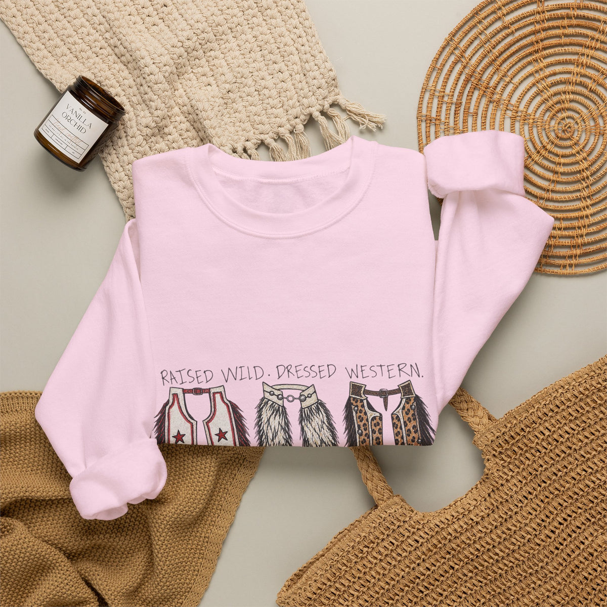 Raised wild dressed western Unisex Heavy Blend™ Crewneck Sweatshirt
