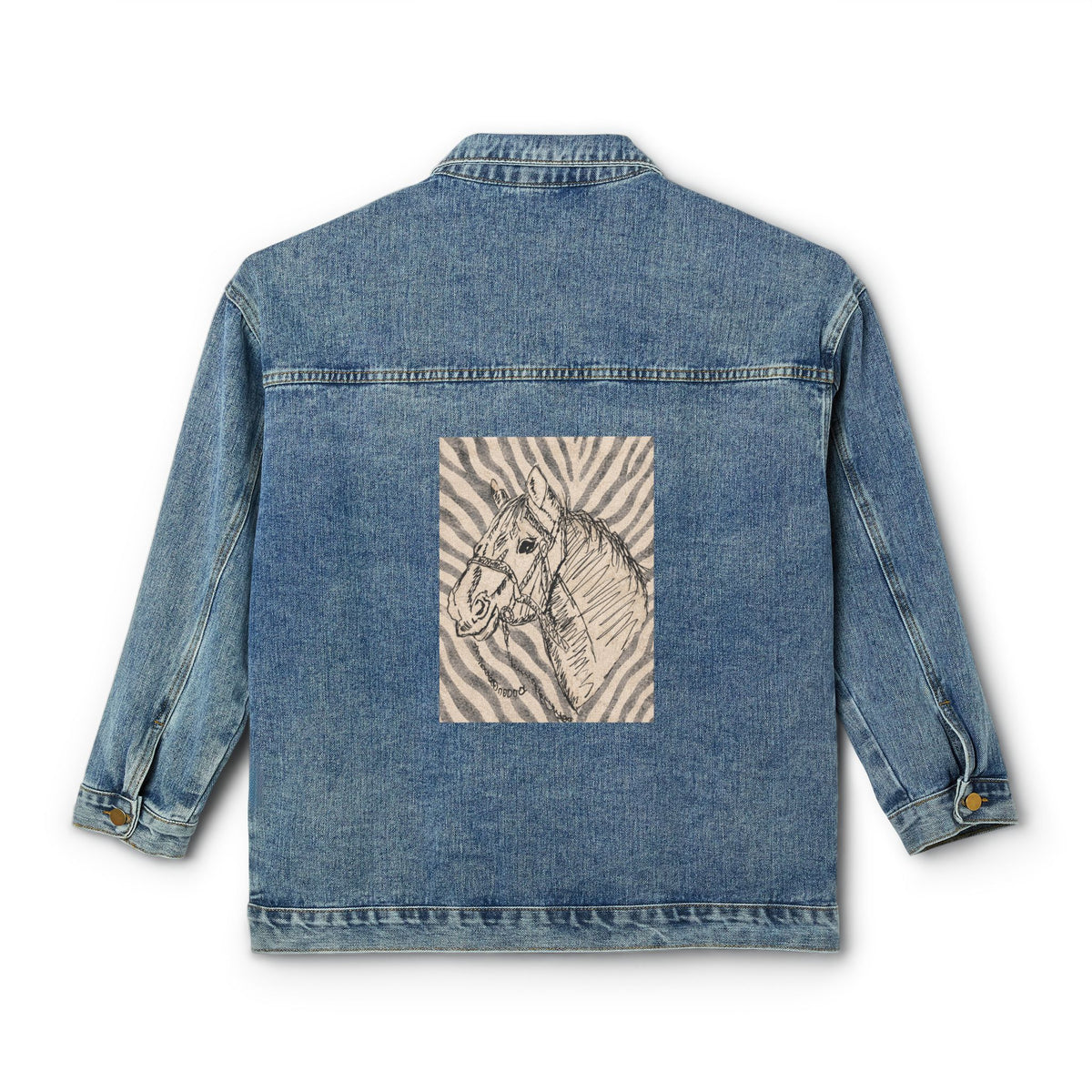 Zebra horse denim jacket