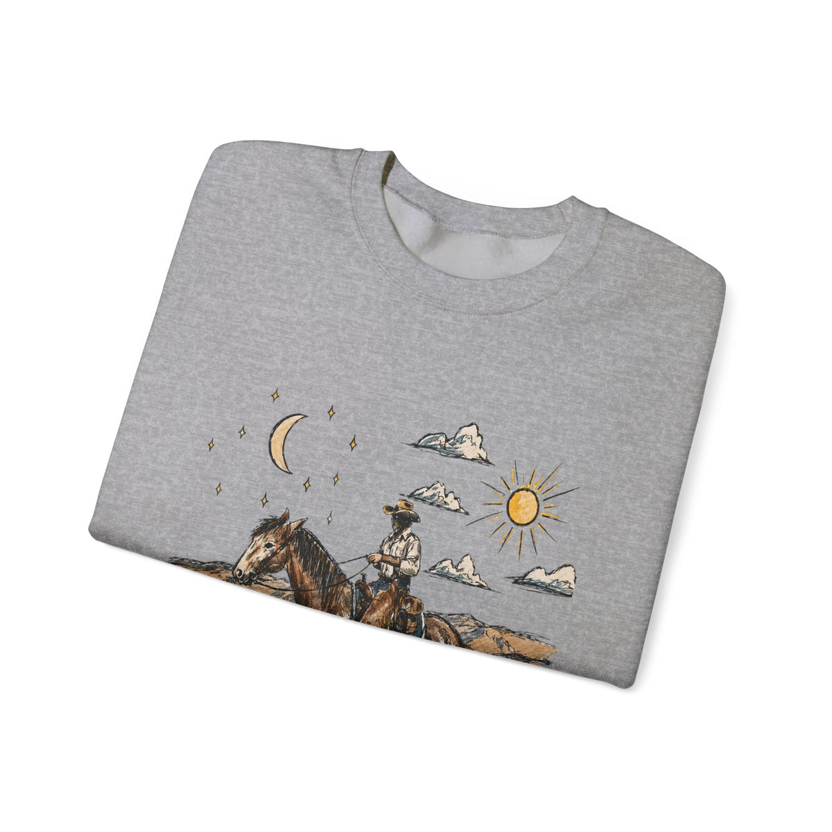 Cowboy sun up to sun down sweater with color