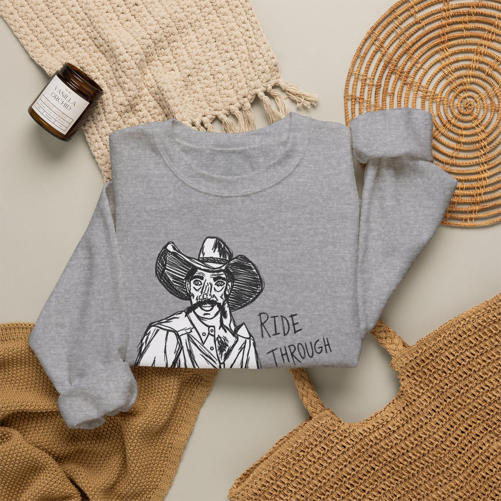 Ride through the hard days suicide prevention crewneck