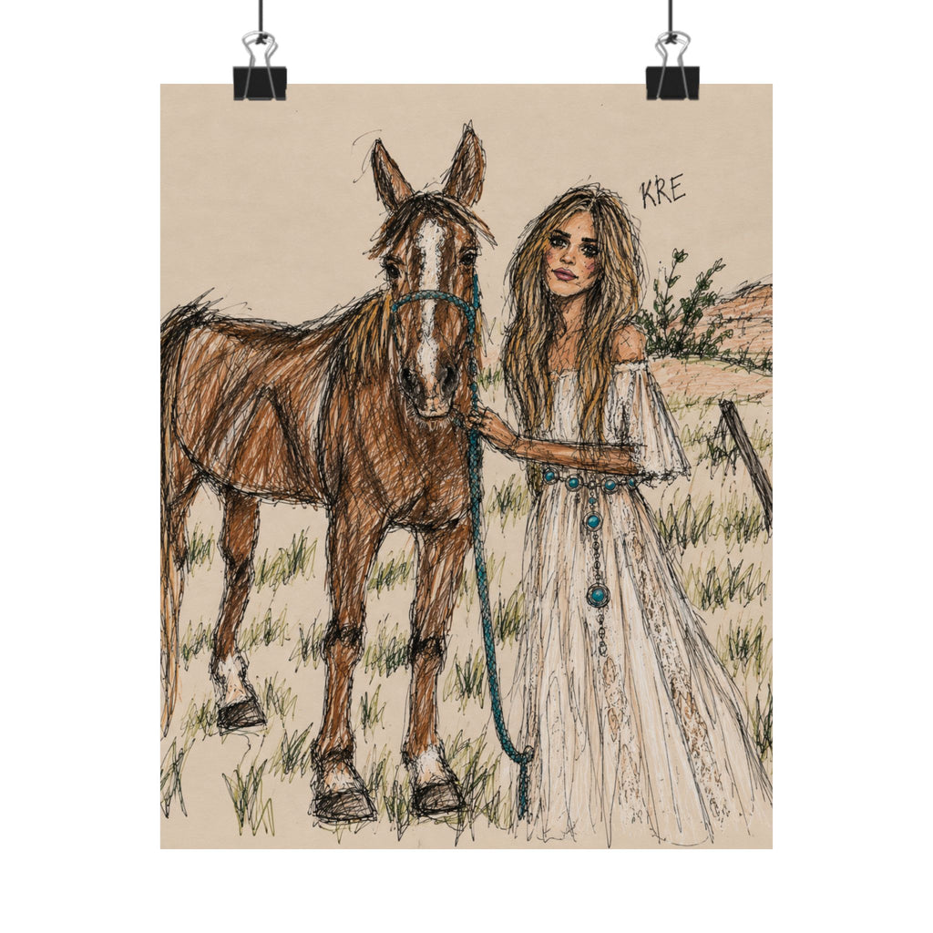 A girl and her horse poster