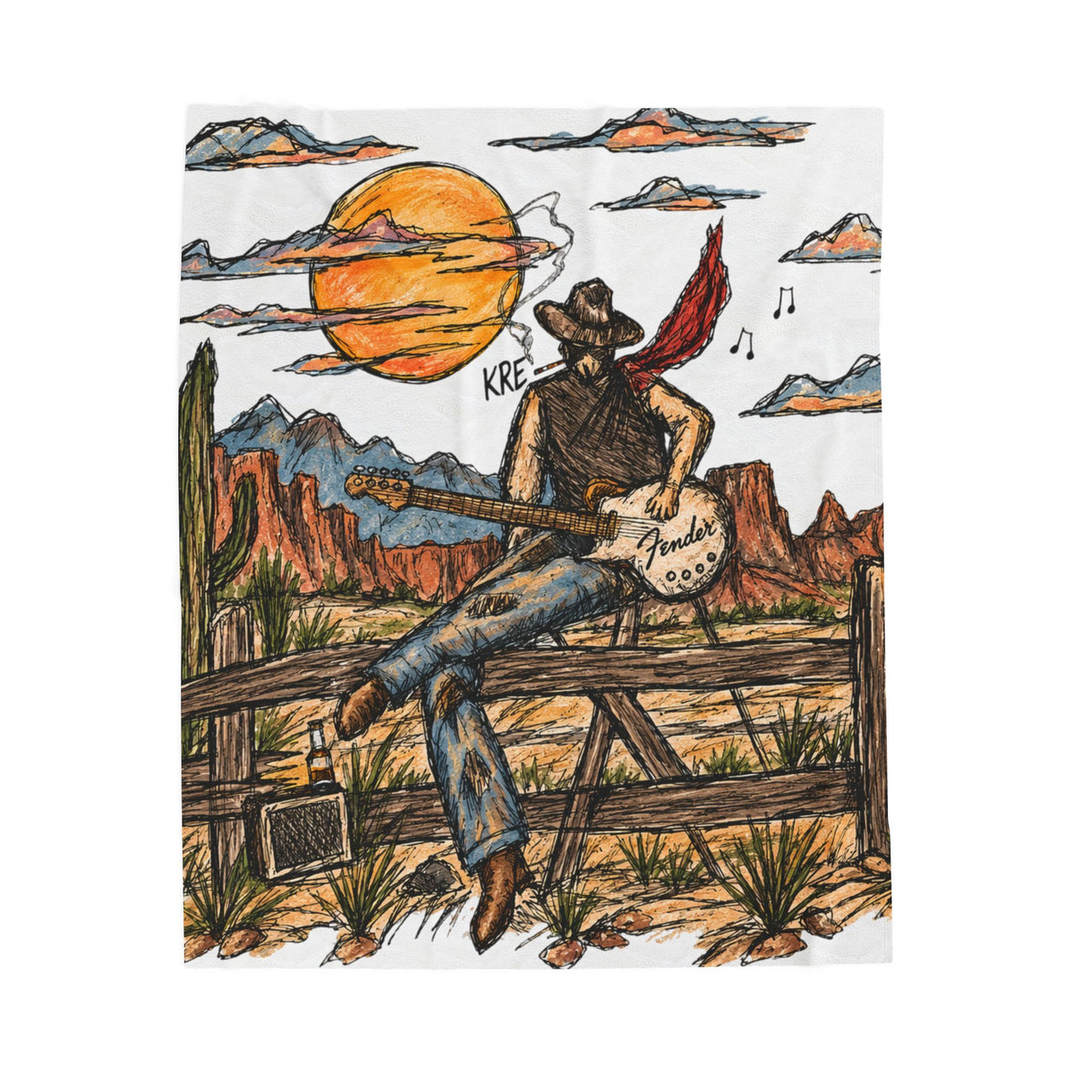 Cowboy serenade plush blanket