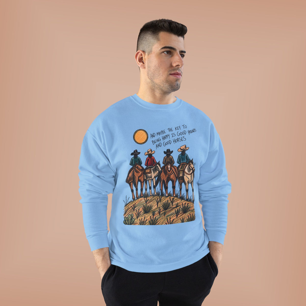 Good friends and good horses crewneck