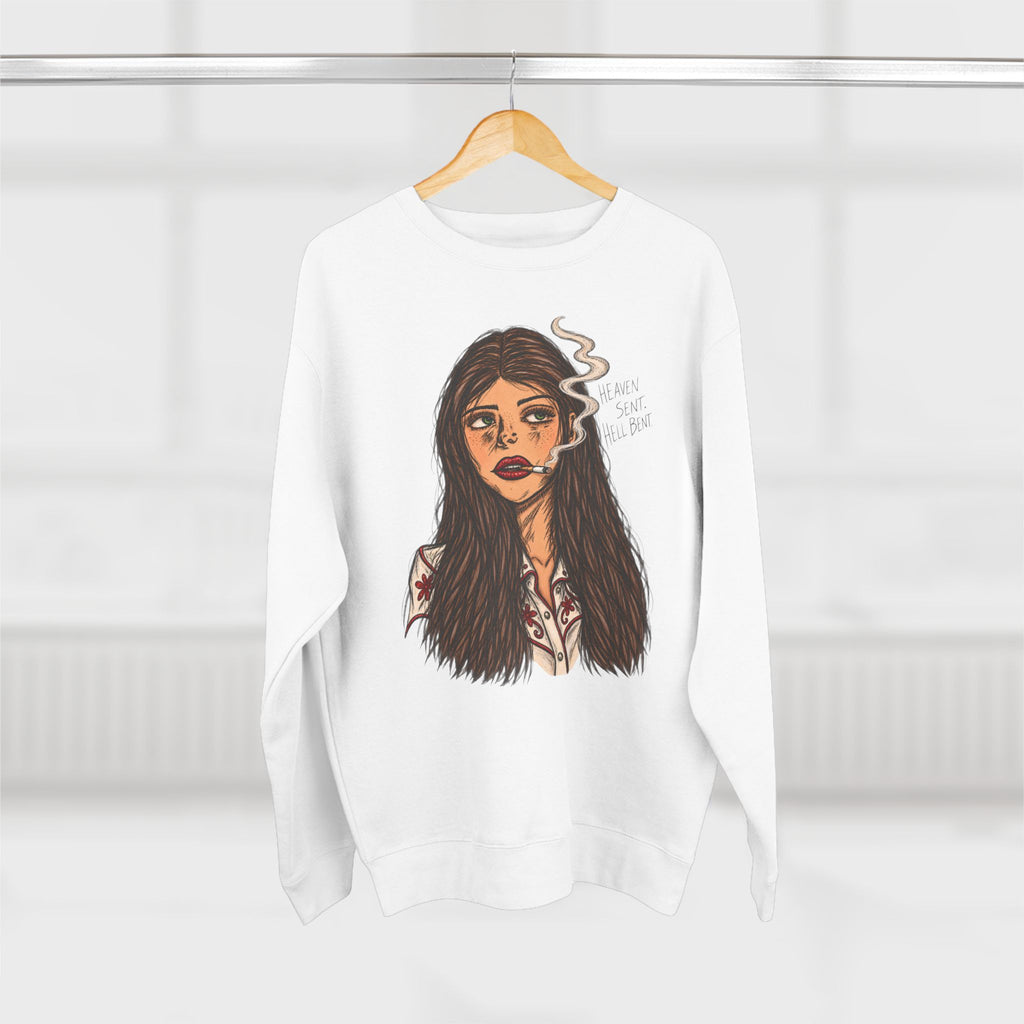 Heaven sent. Hell bound. Crewneck