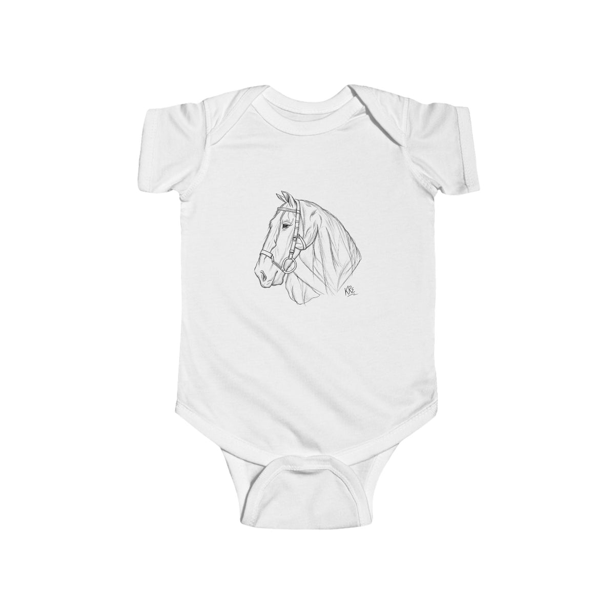 Hand drawn horse Infant Fine Jersey Bodysuit