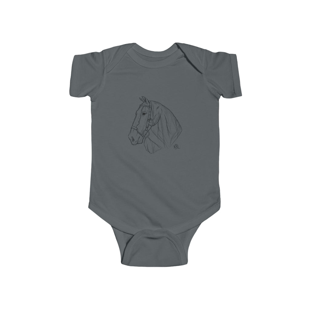 Hand drawn horse Infant Fine Jersey Bodysuit