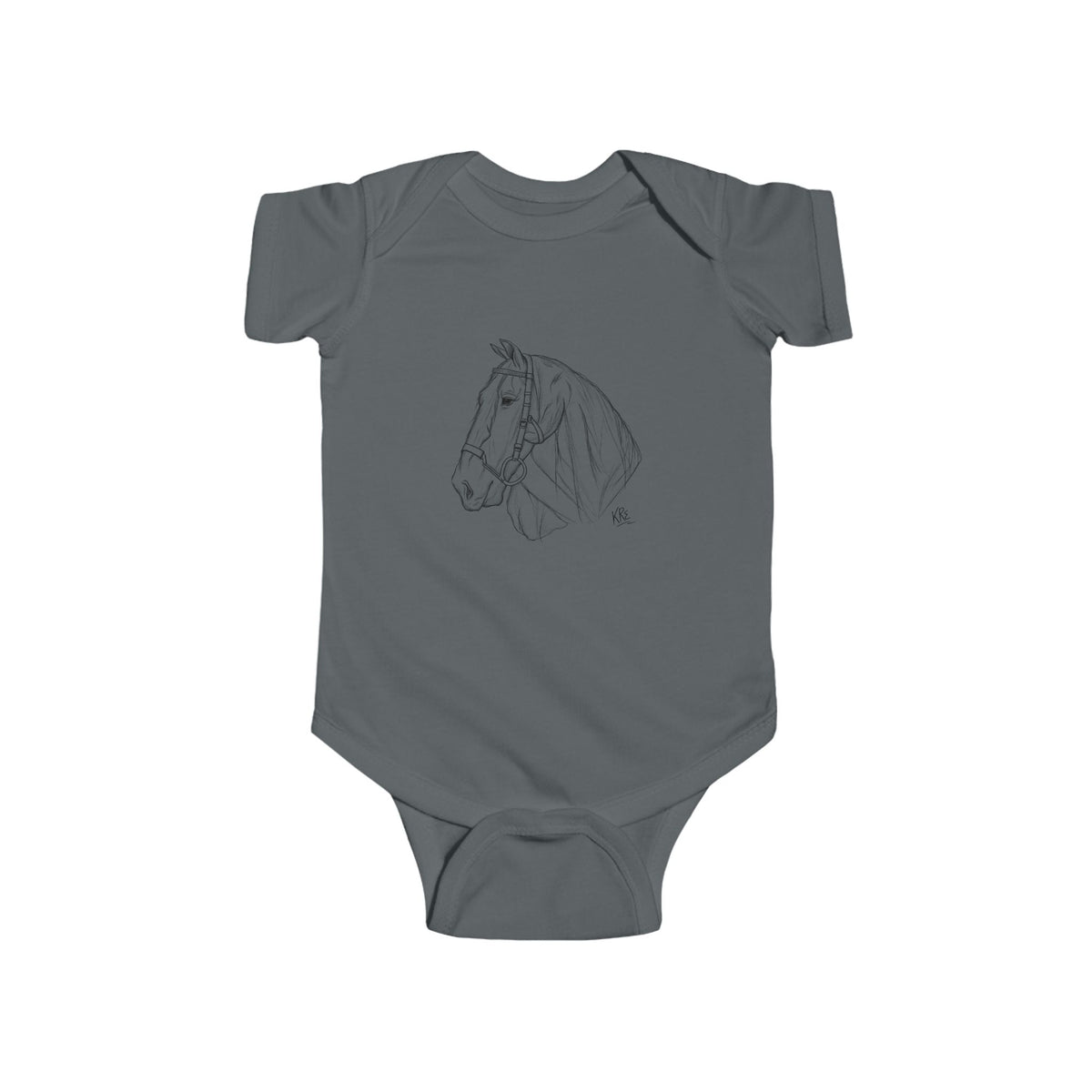 Hand drawn horse Infant Fine Jersey Bodysuit