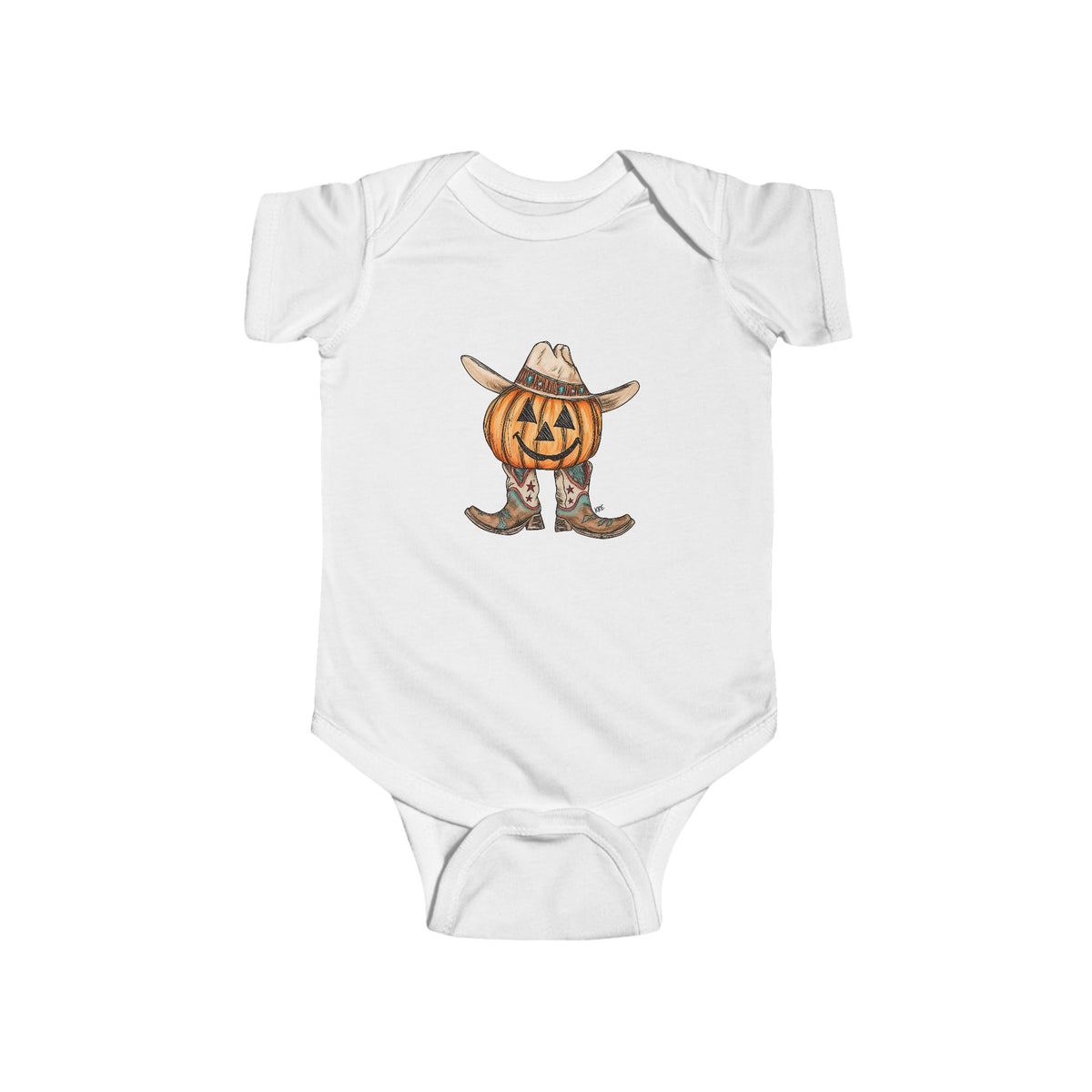 Cowboy pumpkins baby onesie