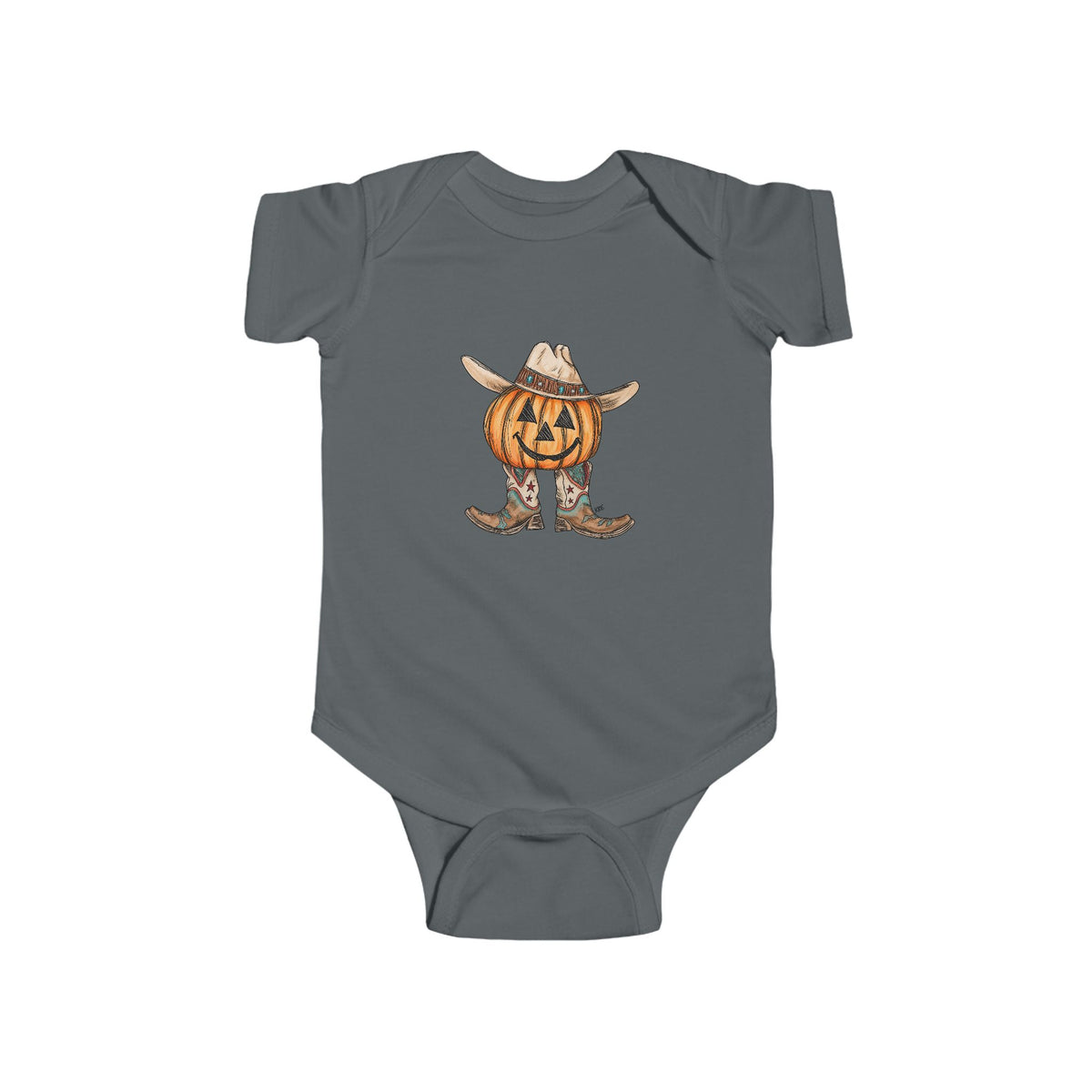 Cowboy pumpkins baby onesie
