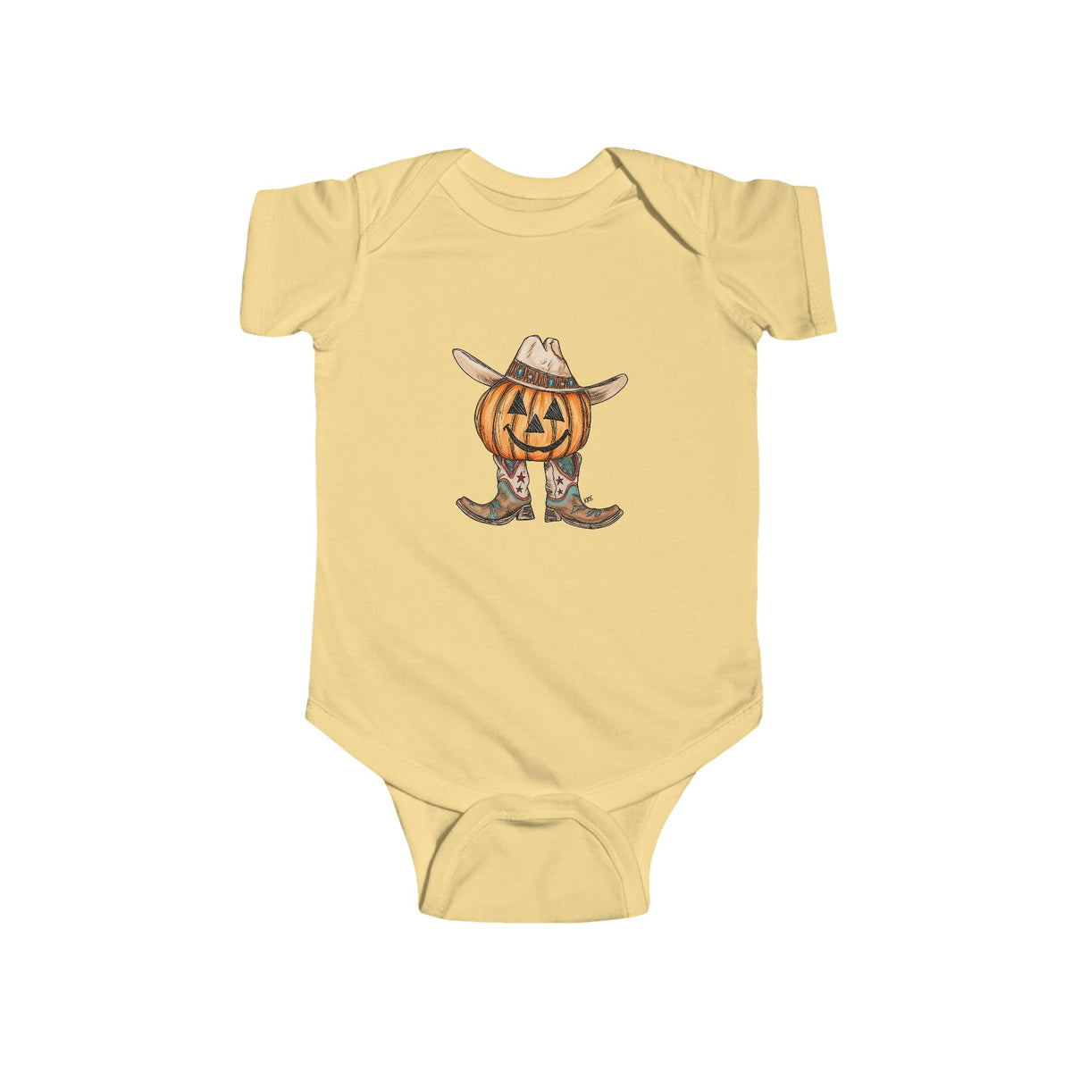 Cowboy pumpkins baby onesie