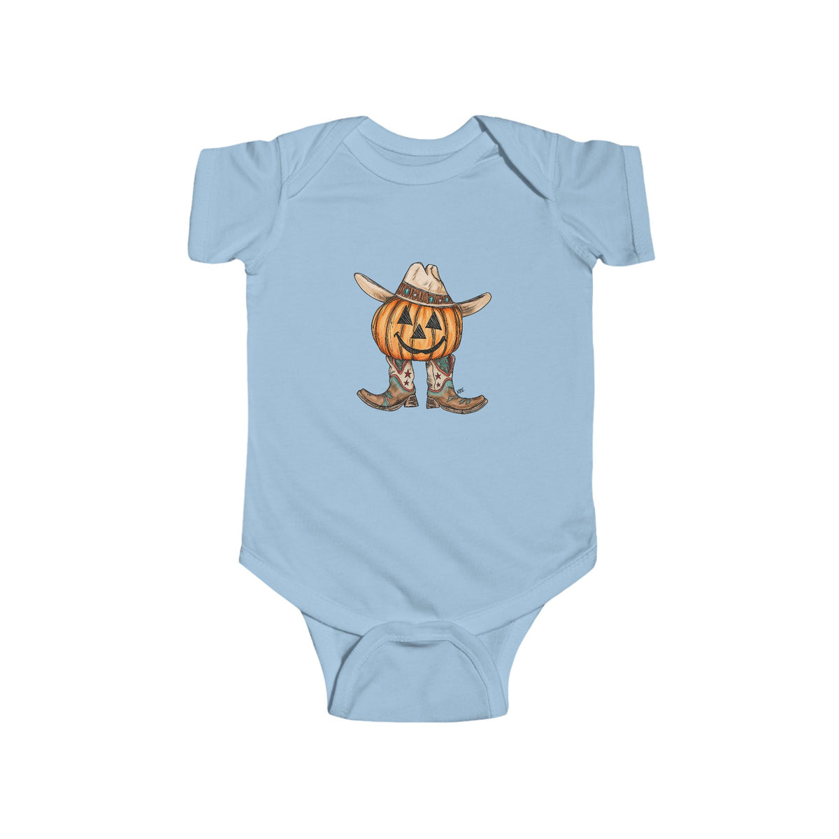 Cowboy pumpkins baby onesie