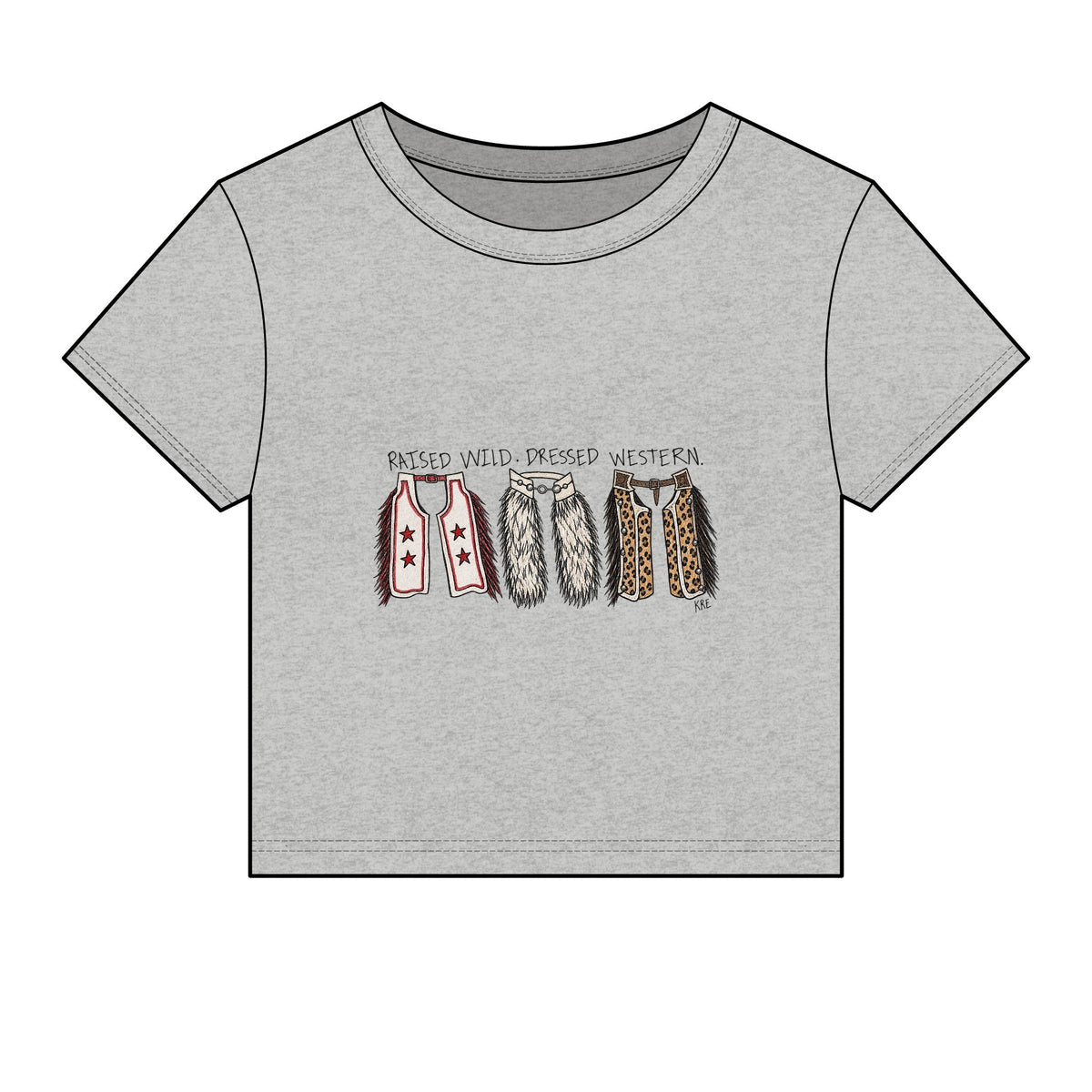 Raised wild,dressed western baby tee