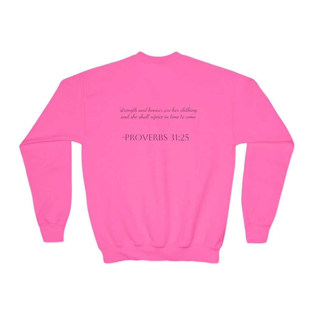 Youth Crewneck Sweatshirt cowgirl bible verse